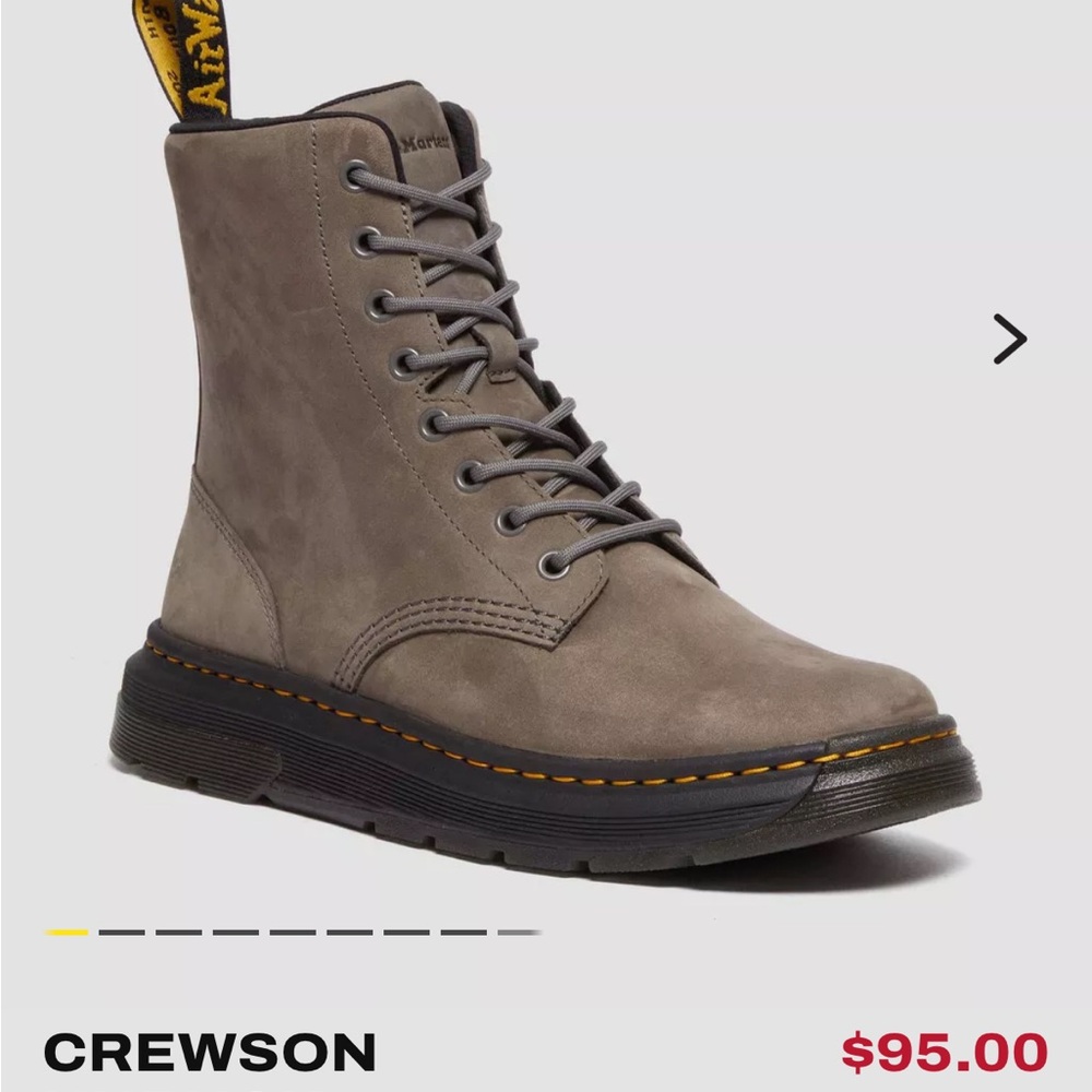 Dr. Martens Crewson Men's Taupe Gray Lace-Up Boot
